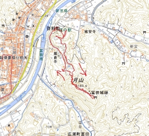 月山富田城跡地図　２