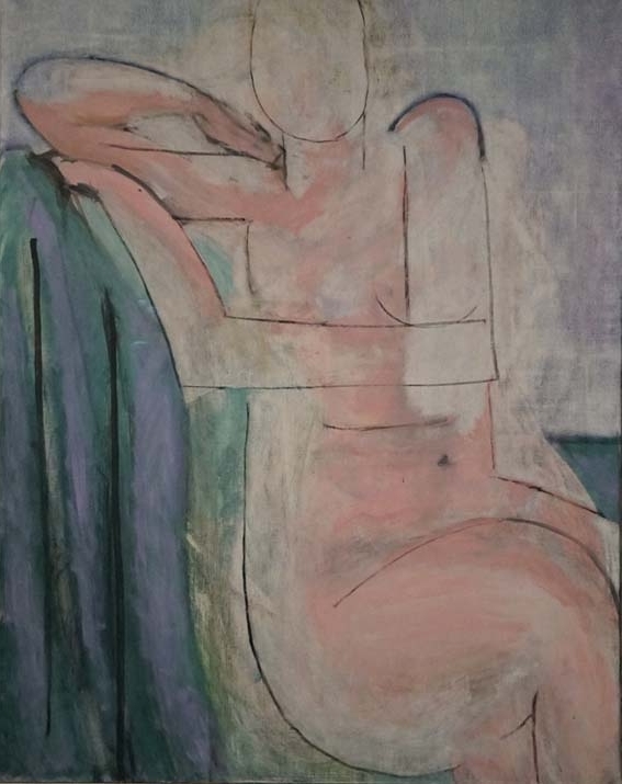 坐るバラ色の裸婦1935 20cm _DSC5332
