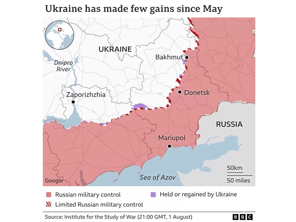 Ukraine has made few gain