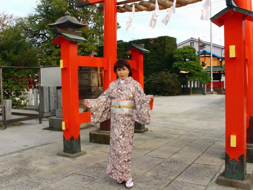 笹の葉模様の着物箭弓神社(9)