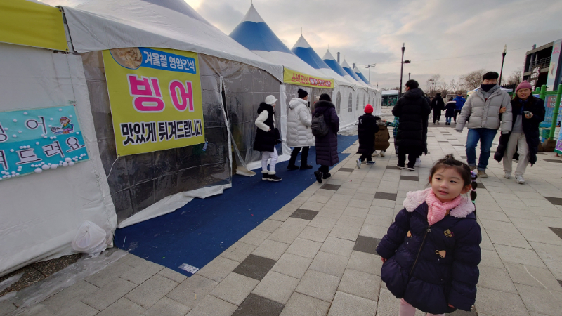 韓国,冬,子供と一緒,雪そり (34)