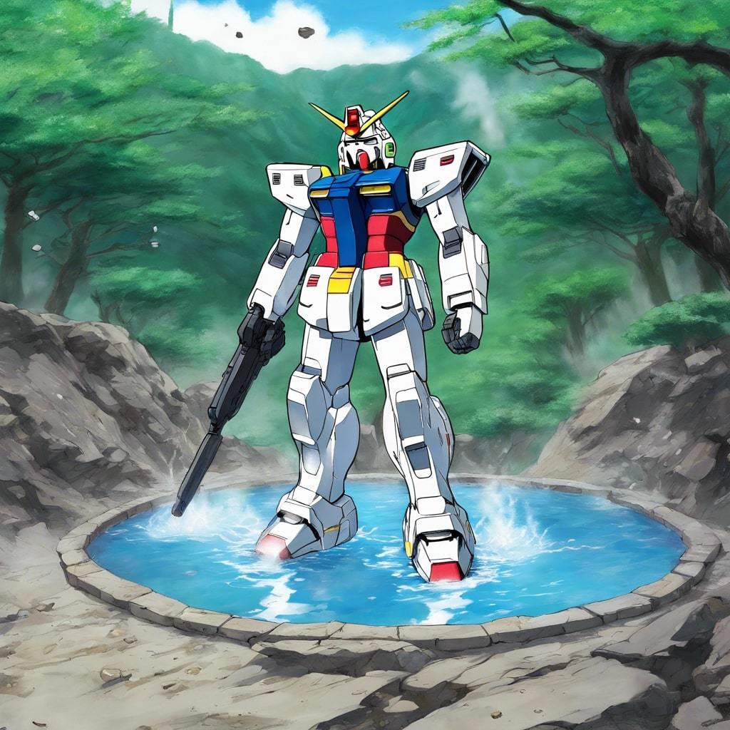 258193_Gundam in a hot spring _xl-1024-v1-0