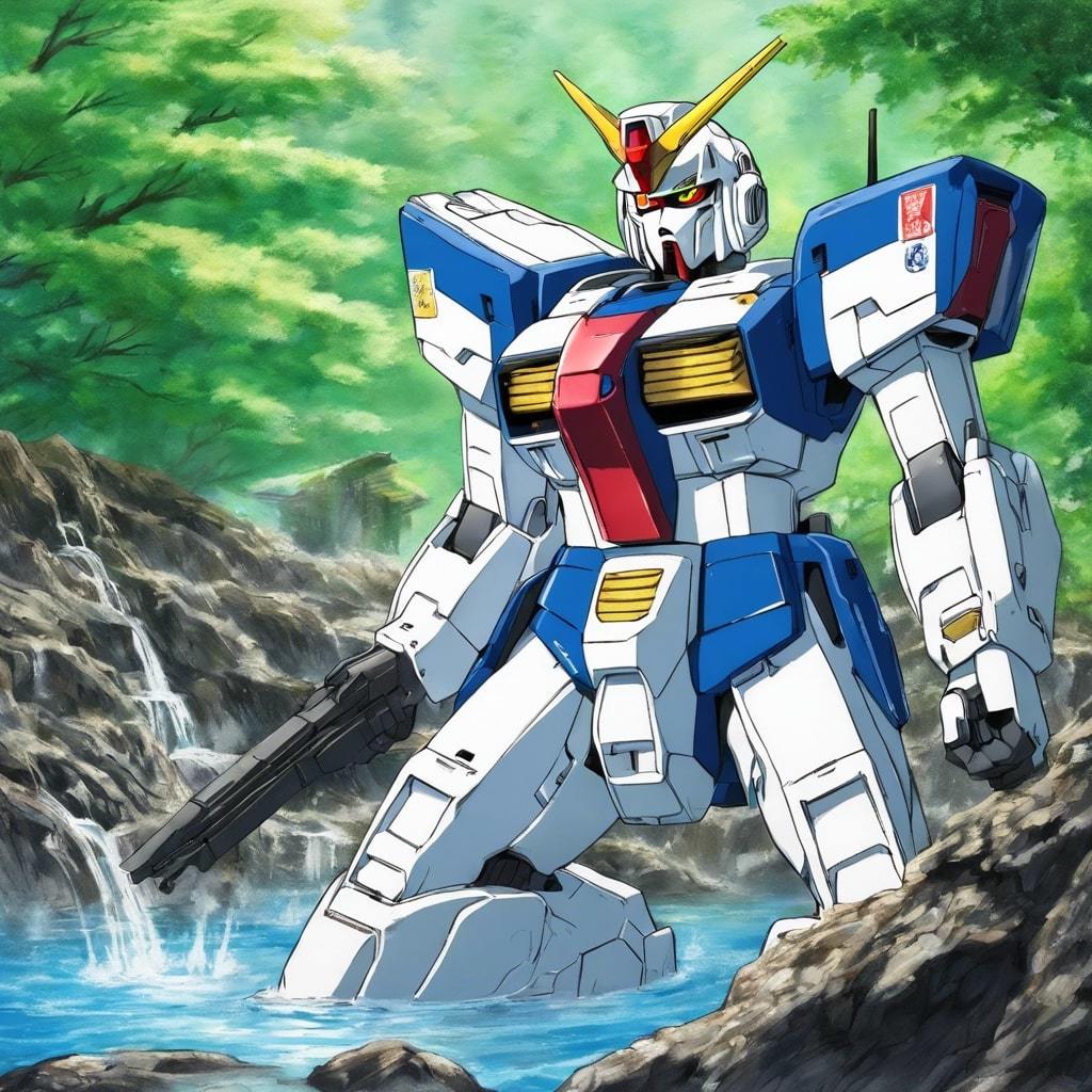 258195_Gundam in a hot spring _xl-1024-v1-0