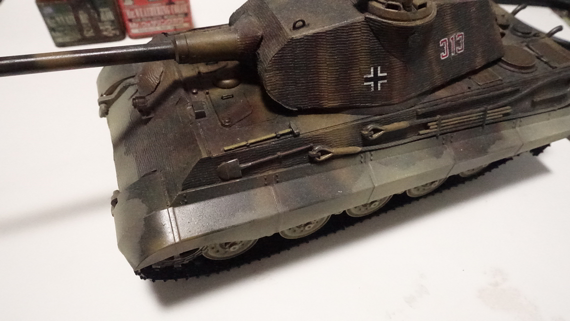 タミヤのミリタリーミニチュアシリーズ  No.169 ドイツ 重戦車キングタイガー(ポルシェ砲塔) その７