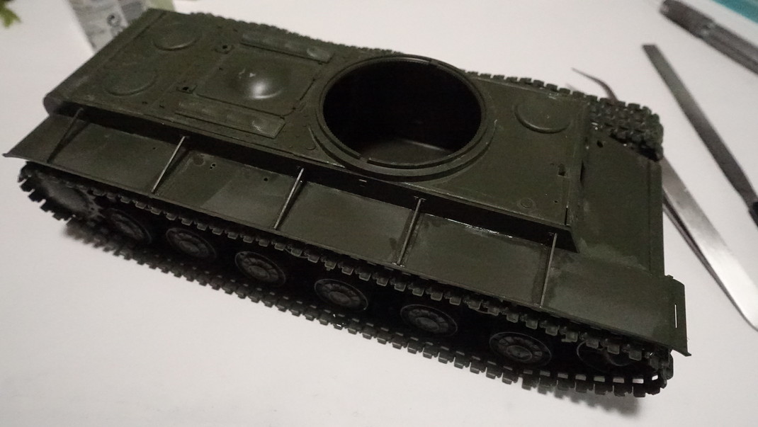 タミヤのミリタリーミニチュアシリーズ No.375 ソビエト重戦車 KV-2 その３